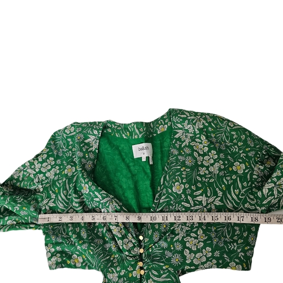 Ba&sh Aria Green Floral Midi Cutout Dress Size 3 US Large New With Tags - Picture 5 of 12